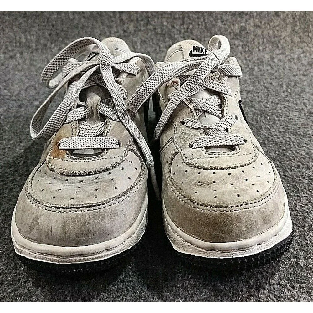 Nike Baby Force 1 Low Gray Black Swoosh Boys 9C